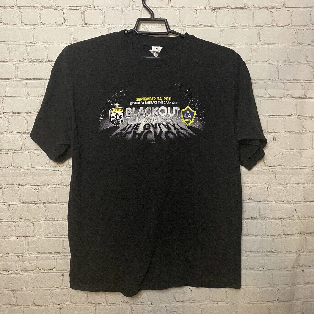 Columbus Crew SC Blackout the Galaxy 9/24/11 SGA Tee Mens XL Black Old Logo MLS